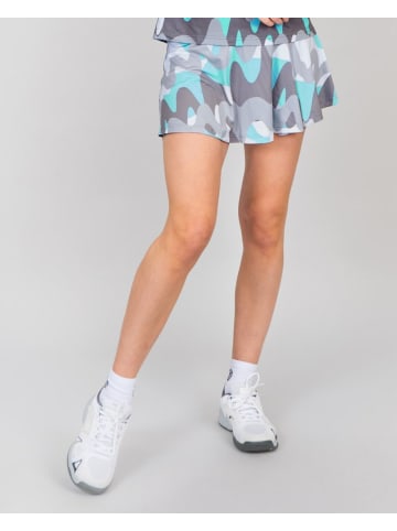 BIDI BADU Good Vibes Printed Wavy Skort in Grau/aqua