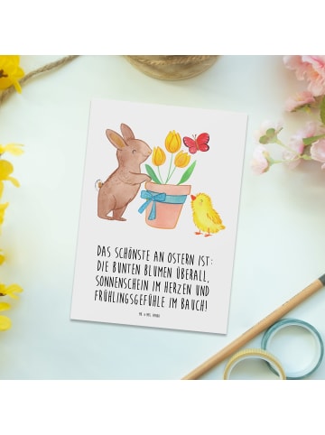 Mr. & Mrs. Panda Postkarte Hase Küken mit Spruch in Weiß