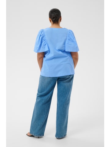 KAFFE curve Bluse kurzarm KCkarlia Loose fit in Vista Blue