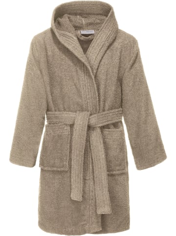 REDBEST Frottier Kinder-Bademantel mit Kapuze Chicago in taupe
