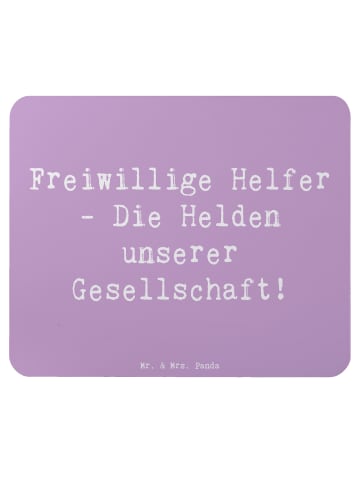 Mr. & Mrs. Panda Mauspad Spruch Freiwilliger Held mit Spruch in Lavendeltraum