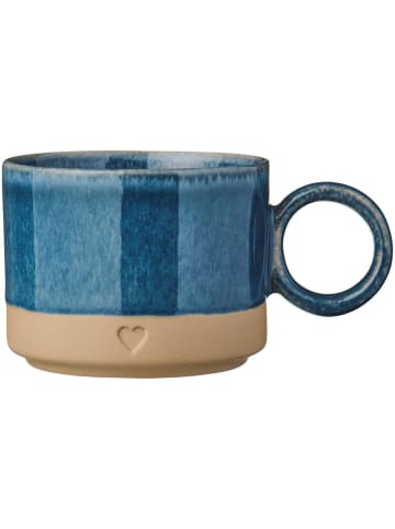 IB Laursen Keramik Tasse mit Henkel Heart in blau