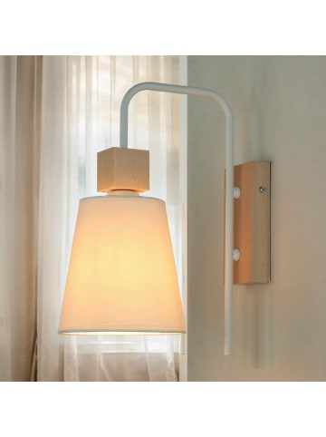 Licht-Erlebnisse Wandlampe (B)15 x (H)33 cm in Weiß HolzWeiß Holz