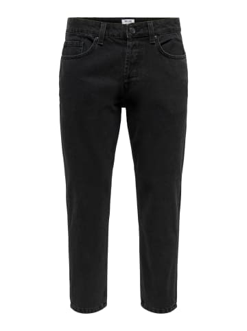 Only&Sons Cropped Jeans Loose Fit Denim Straight Leg Ankle Pants Hose ONSAVI in Schwarz