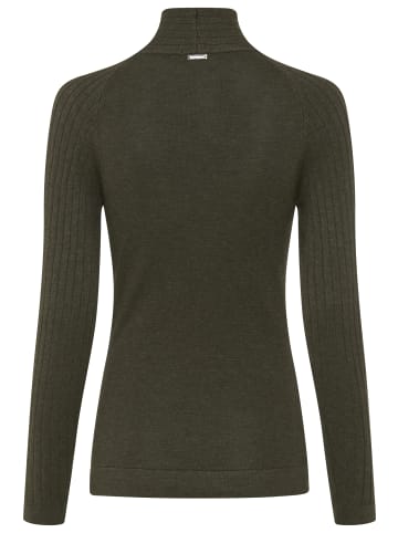 Bruno Banani Stehkragenpullover in khaki-melange