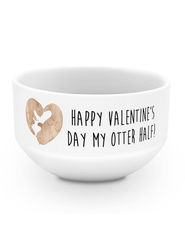 Mr. & Mrs. Panda Snackschale Otter Valentine mit Spruch in Weiß