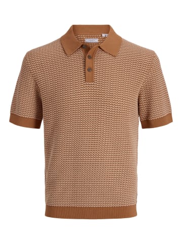 Jack & Jones Gestricktes Polo in Amber Brown