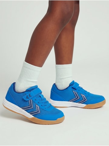 Hummel Klettverschluss Hallenschuh Multiplay Flex Innenbereich Kinder in BLUE/WHITE