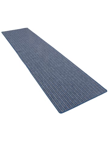 Snapstyle Streifenberber Teppich Läufer in Blau