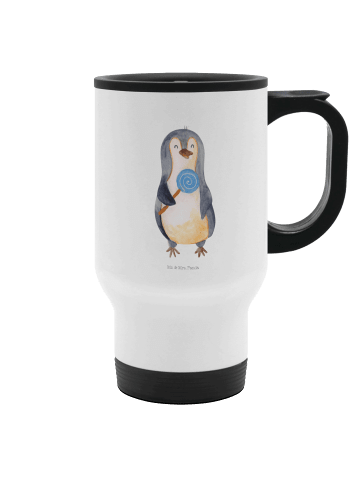 Mr. & Mrs. Panda Thermobecher To Go Pinguin Lolli ohne Spruch in Weiß