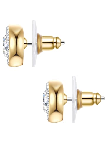 Yokoamii Ohrstecker aus Metall-Legierung mit Glaskristall in gelbgold