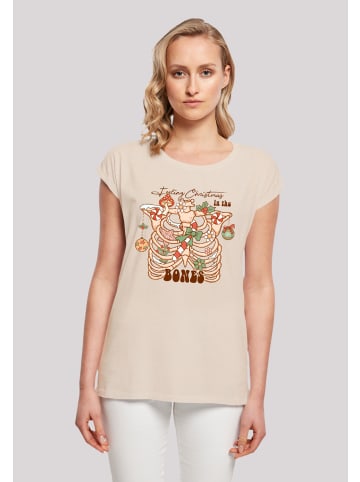 F4NT4STIC T-Shirt Feeling Weihnachten in the bones in Whitesand