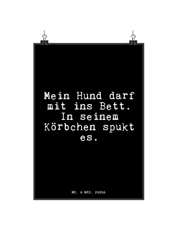 Mr. & Mrs. Panda Kunstdruck Mein Hund darf mit... mit Spruch in Schwarz