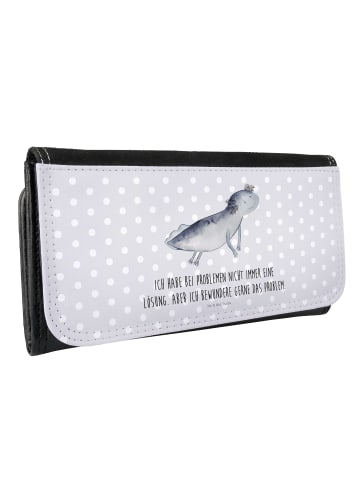 Portemonnaie Axolotl Schwimmen mit Spruch in Grau Pastell