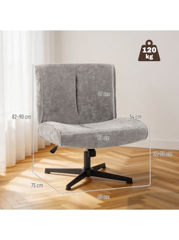 HOMCOM Sessel-75L x 63B x 82-90H cm-Grau