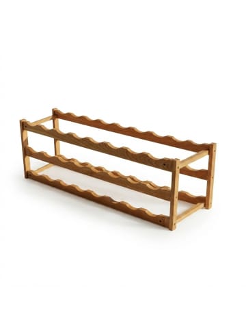 relaxdays Weinregal in Natur - (B)78 x (H)28 x (T)21 cm
