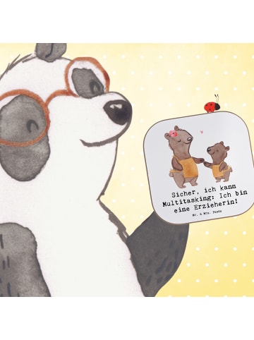 Mr. & Mrs. Panda Tassenuntersetzer Erzieherin Multitasking mit S... in Weiß