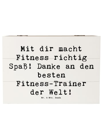 Mr. & Mrs. Panda Aufbewahrungsbox Spruch Fitness-Trainer Dank mi... in Weiß