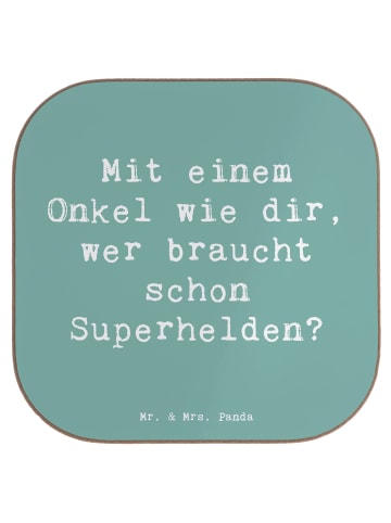 Mr. & Mrs. Panda gläseruntersetzer Spruch Super-Onkel mit Spruch in Meeresbrise