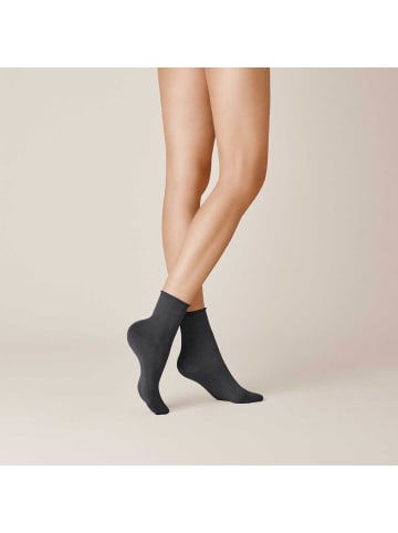 Kunert Socken Sensual Cotton Rollrand in Carbon
