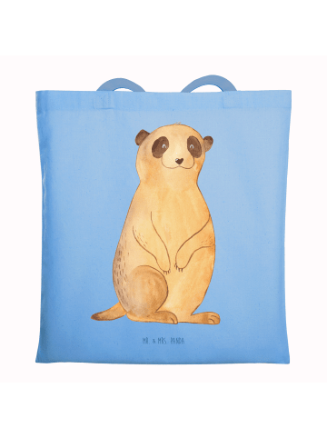 Mr. & Mrs. Panda Jutetasche Erdmännchen ohne Spruch in Sky Blue