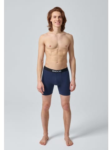 SNOCKS Lange Boxershorts 6 Stück in Mix (Rot/Olive/Blau)