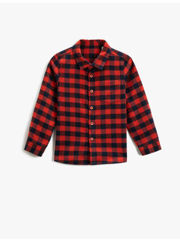 KOTON Shirt in Orange Karomuster