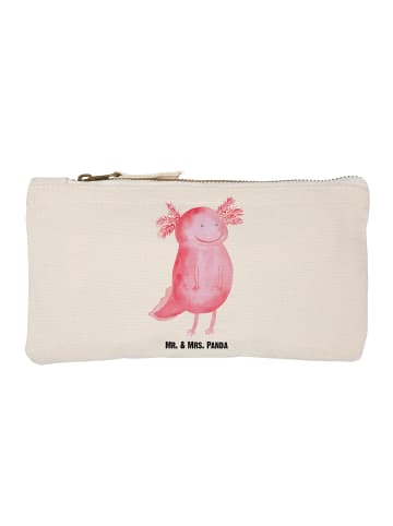 Mr. & Mrs. Panda Schminktasche Axolotl Glücklich ohne Spruch in Weiß
