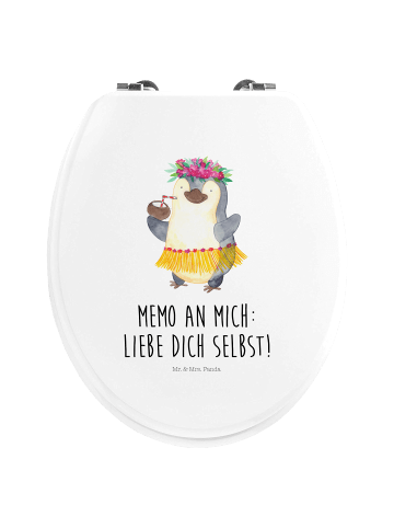Mr. & Mrs. Panda Klodeckel Pinguin Kokosnuss mit Spruch in Weiß