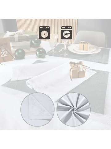 REDBEST Jacquard, Baumwollmischung Tischset 2er-Pack Snowflake in weiß