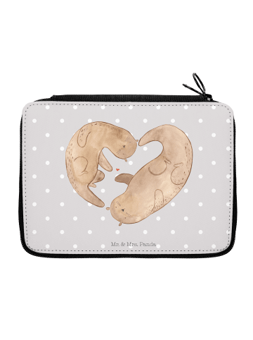 Mr. & Mrs. Panda Etui Otter Herz ohne Spruch in Grau Pastell