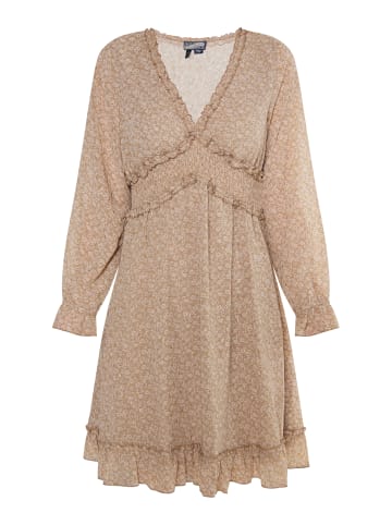 DreiMaster Vintage Damen Kleid in Beige Braun