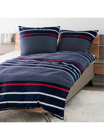 Janine Mako-Satin Bettwäsche in dunkelblau