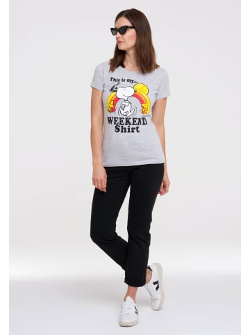 Logoshirt T-Shirt Peanuts - Snoopy & Woodstock - Weekend in grau-meliert