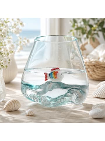 MARELIDA Teichdeko Fisch COCO  für Aquarium schwimmend Porzellan L: 6cm in bunt
