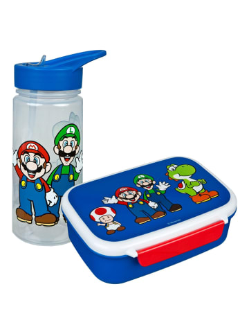 Super Mario Super Mario Set – Lunchpaket und Wasserflasche 500ml für Kinder in Blau