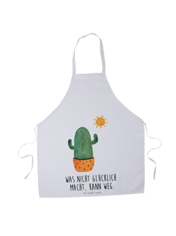 Mr. & Mrs. Panda Schürze Kaktus Sonne mit Spruch in Weiß