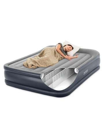 Intex Luftbett DuraBeam DeluxePillow Queen 152x203x42cm in grau