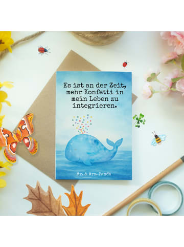 Mr. & Mrs. Panda Grußkarte Wal Konfetti Design mit Spruch in Weiß