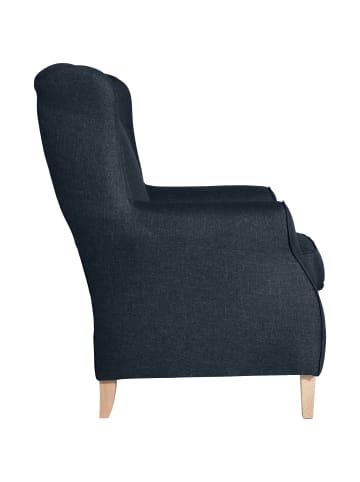 58 aufm Kessel OHRENSESSEL Karlen Bezug Flachgewebe Buche natur / blau