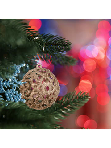 relaxdays 150-tlg. Weihnachtskugeln Set in Champagner
