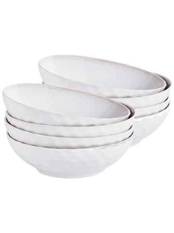 Beliani 8er-Set Teller und Schüsseln SESAME in Grau