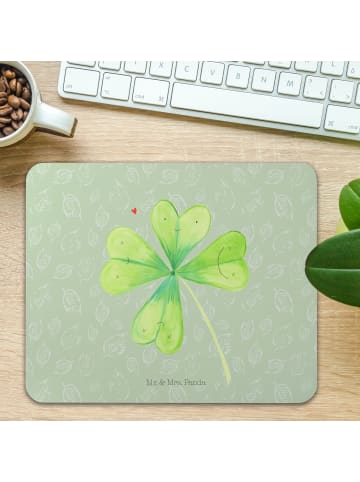 Mr. & Mrs. Panda Mousepad Blume Kleeblatt ohne Spruch in Blattgrün