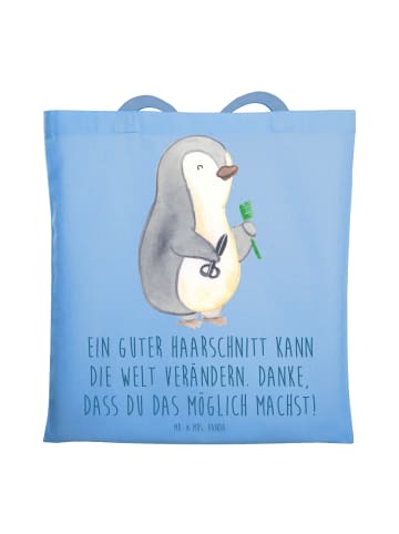 Mr. & Mrs. Panda Tragetasche Friseur Wunder mit Spruch in Sky Blue