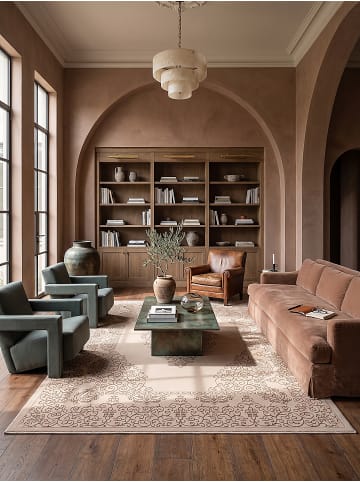 KADIMA DESIGN ERESMA Kurzflorteppich Beige 160x230 Orientalisch Polyester Wohnraum in Beige
