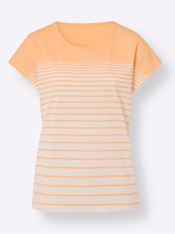 Sieh an! Rundhals-Shirt in apricot-ecru-bedruckt