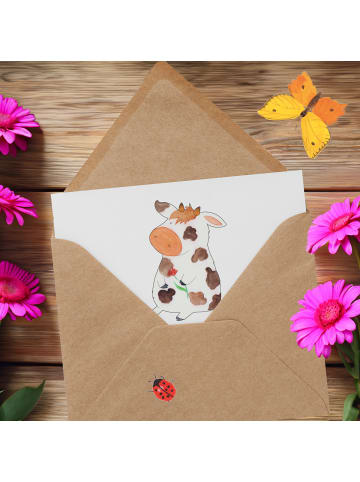 Mr. & Mrs. Panda Einladungskarte Kuh mit Spruch in Weiß