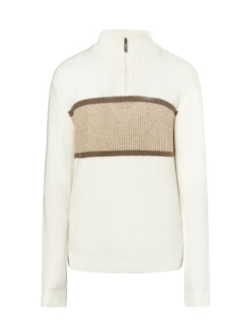 MO Herren Grobstrickpullover in Weiss Mehrfarbig