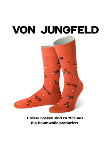 von Jungfeld Gemusterte Socken Eichhörnchen Icon in Orange