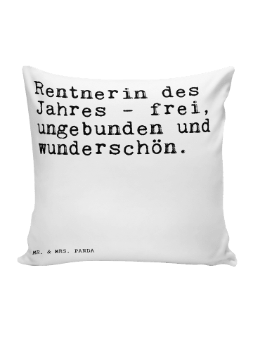 Mr. & Mrs. Panda 40 x 40 Kissen Rentnerin des Jahres -... mit Sp... in Weiß